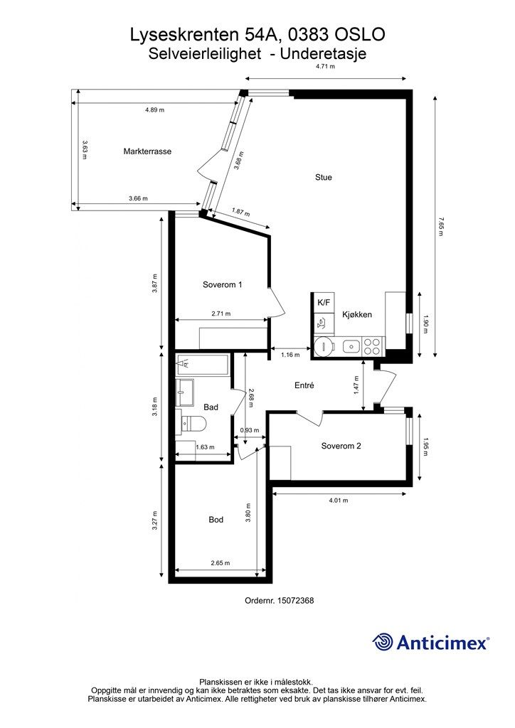 Plantegning, underetasje.