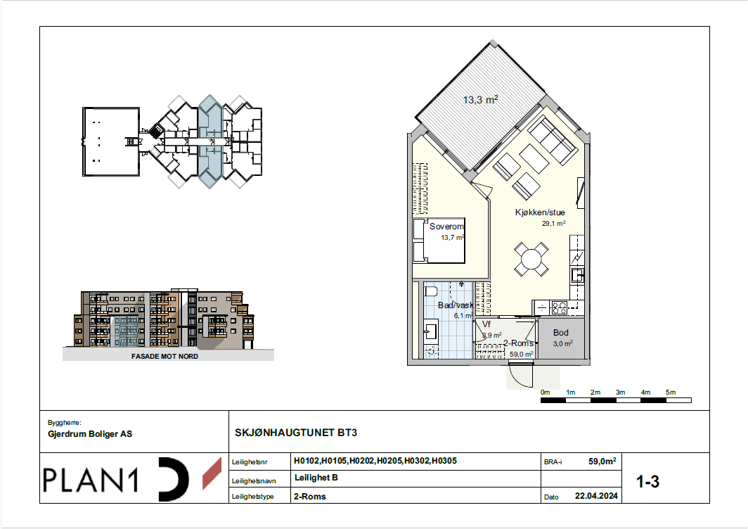 Eiendomsmegler Krogsveen v/ Vegard Gran-Andersen har nå kontraktsposisjon på Skjønhaugtunet trinn 3 for salg.