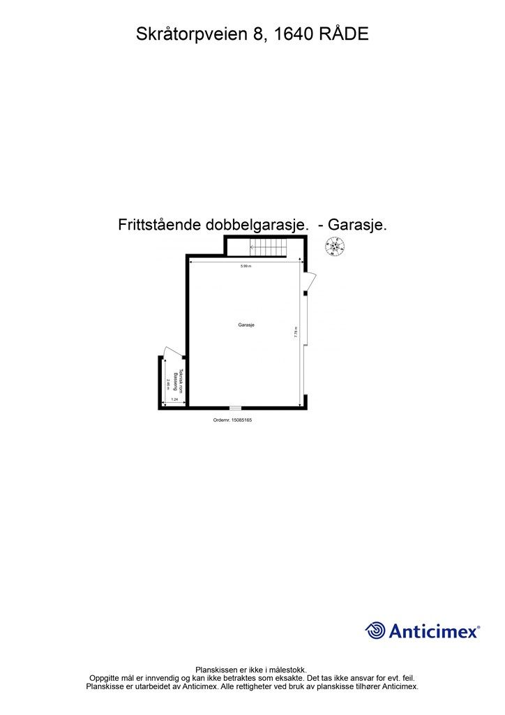 Veiledende skisse av garasje.