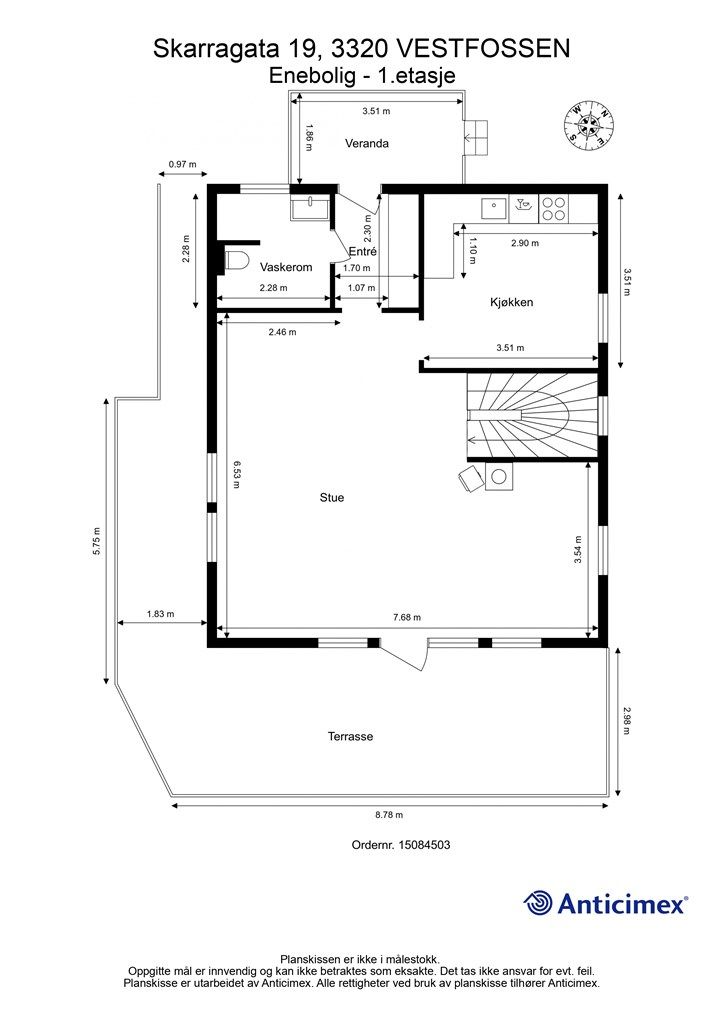 Skarragata 19 - Plantegning 1.etasje