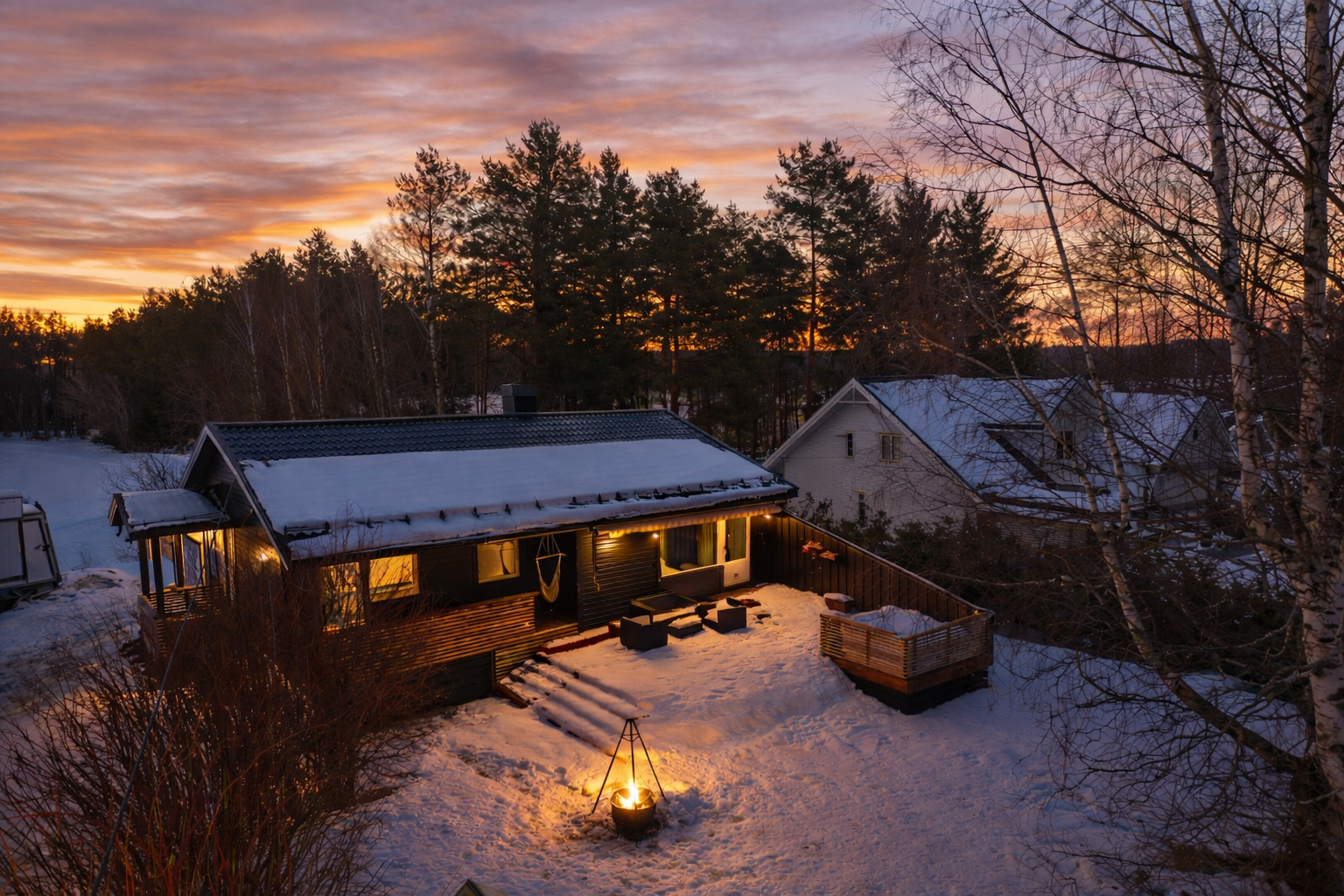 Velkommen til Myrstien 7! Bildet er redigert med kunstig intelligens. Stemningsbilde - avvik kan forekomme. Fotograf: Anders Botnmark.
