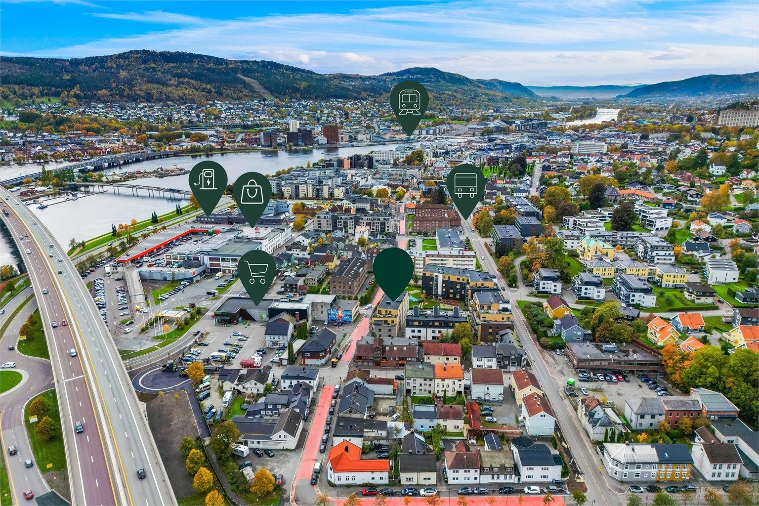 Sentrumsnær og pendlervennlig beliggenhet med kort vei til det meste. Foto: Haiman Askari/Knipzet AS