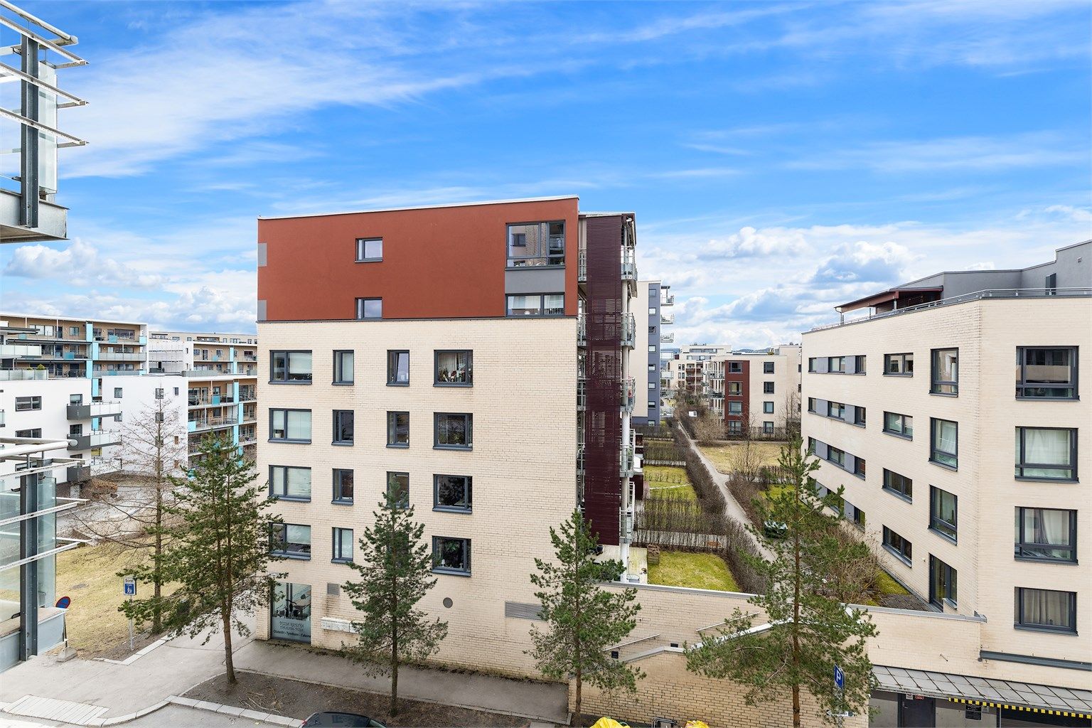 Utsikt fra balkongen.