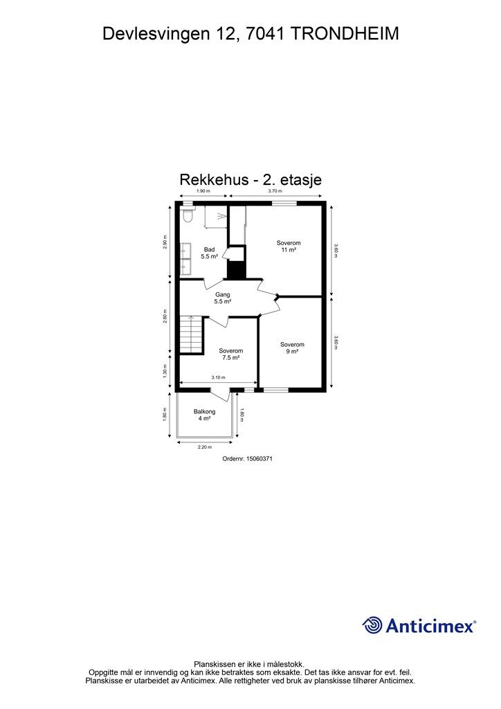 Planskisse 2. etasje. 