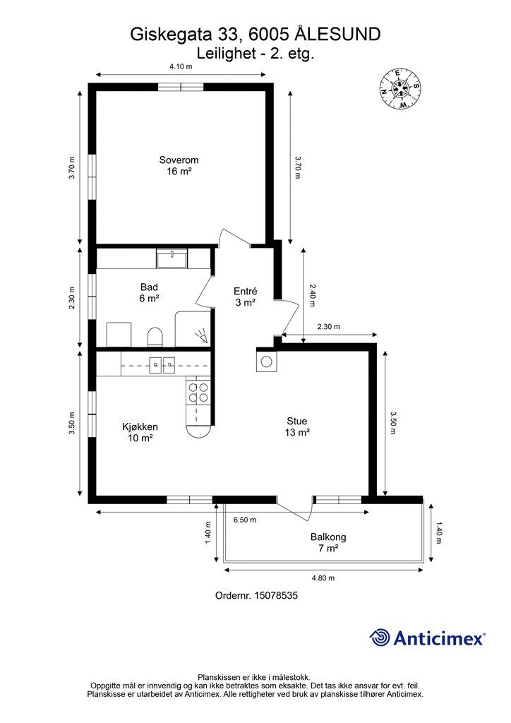 Målsatt plantegning