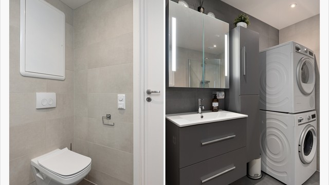 Badet gir deg opplegg for både vaskemaskin og tørketrommel