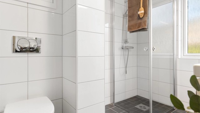 - Lekkert bad fra 2022, pusset opp i regi av borettslaget -