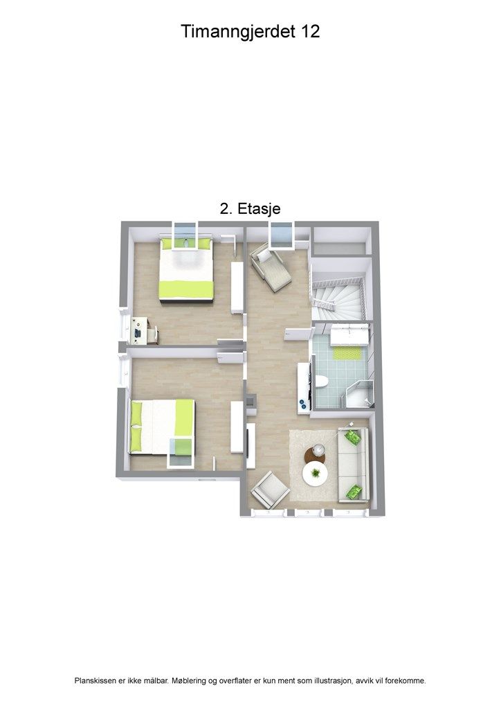 3D planegning 2. etasje