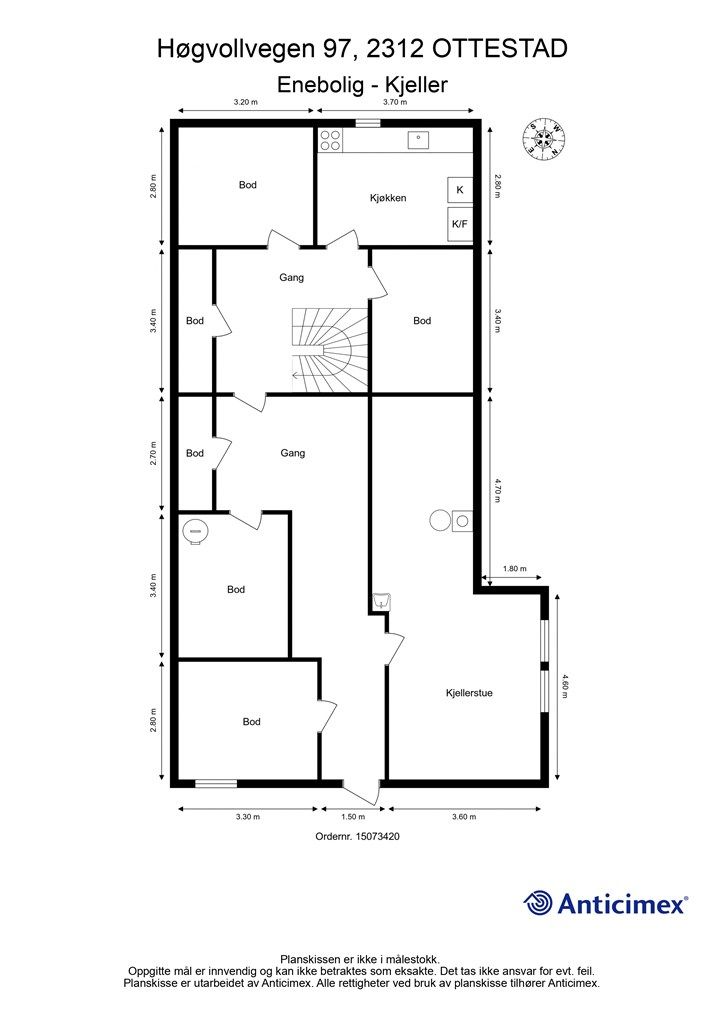 Plantegning kjeller. 