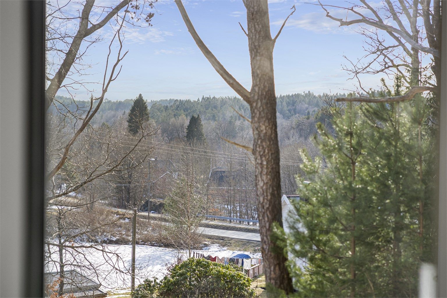 Utsikt fra hovedsoverommet.