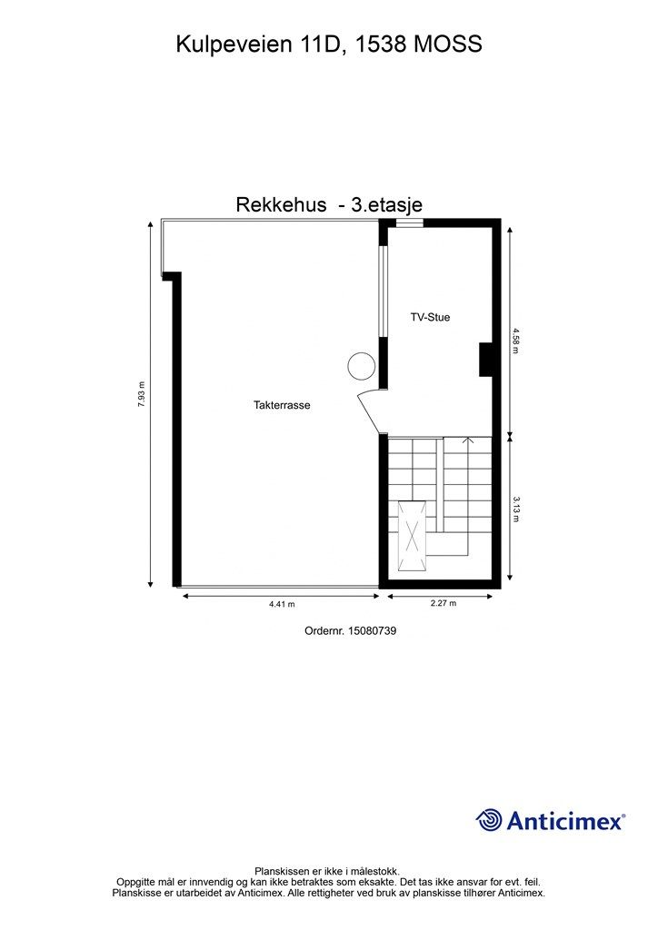 Veiledende skisse av tredje etasje.