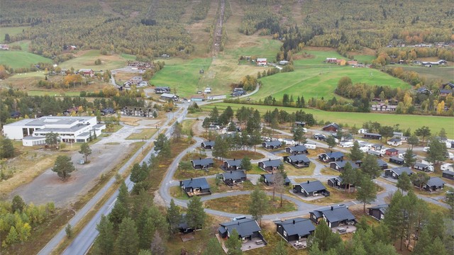 Dronebilde mot skitrekket