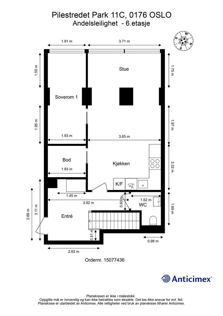 Plantegning - hovedetasje