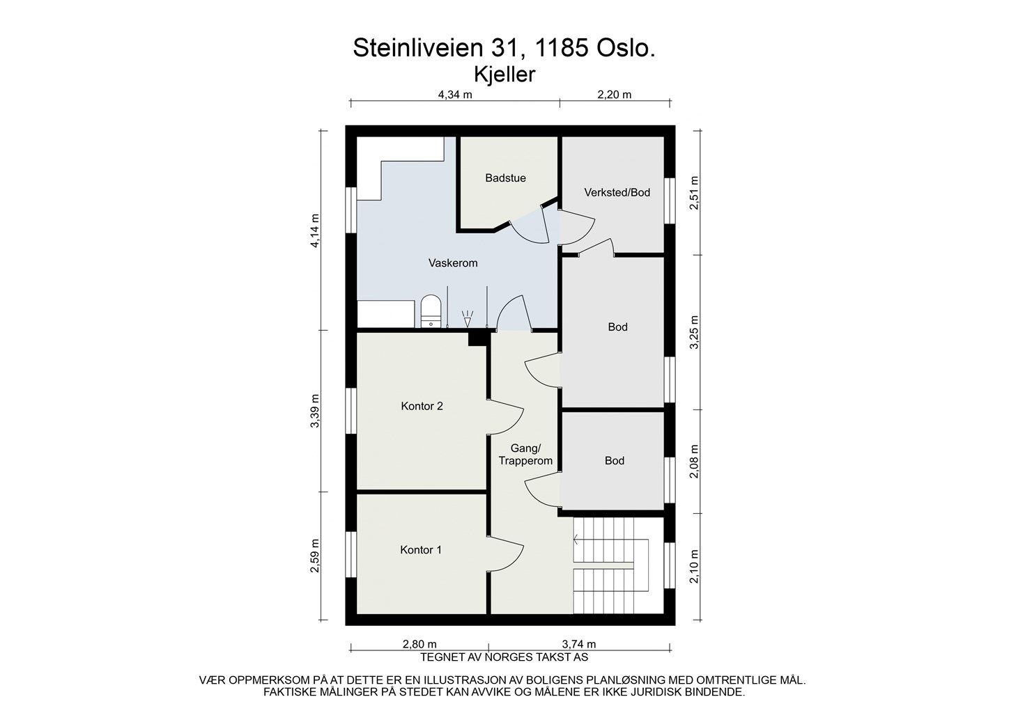 Plantegning kjelleretasje