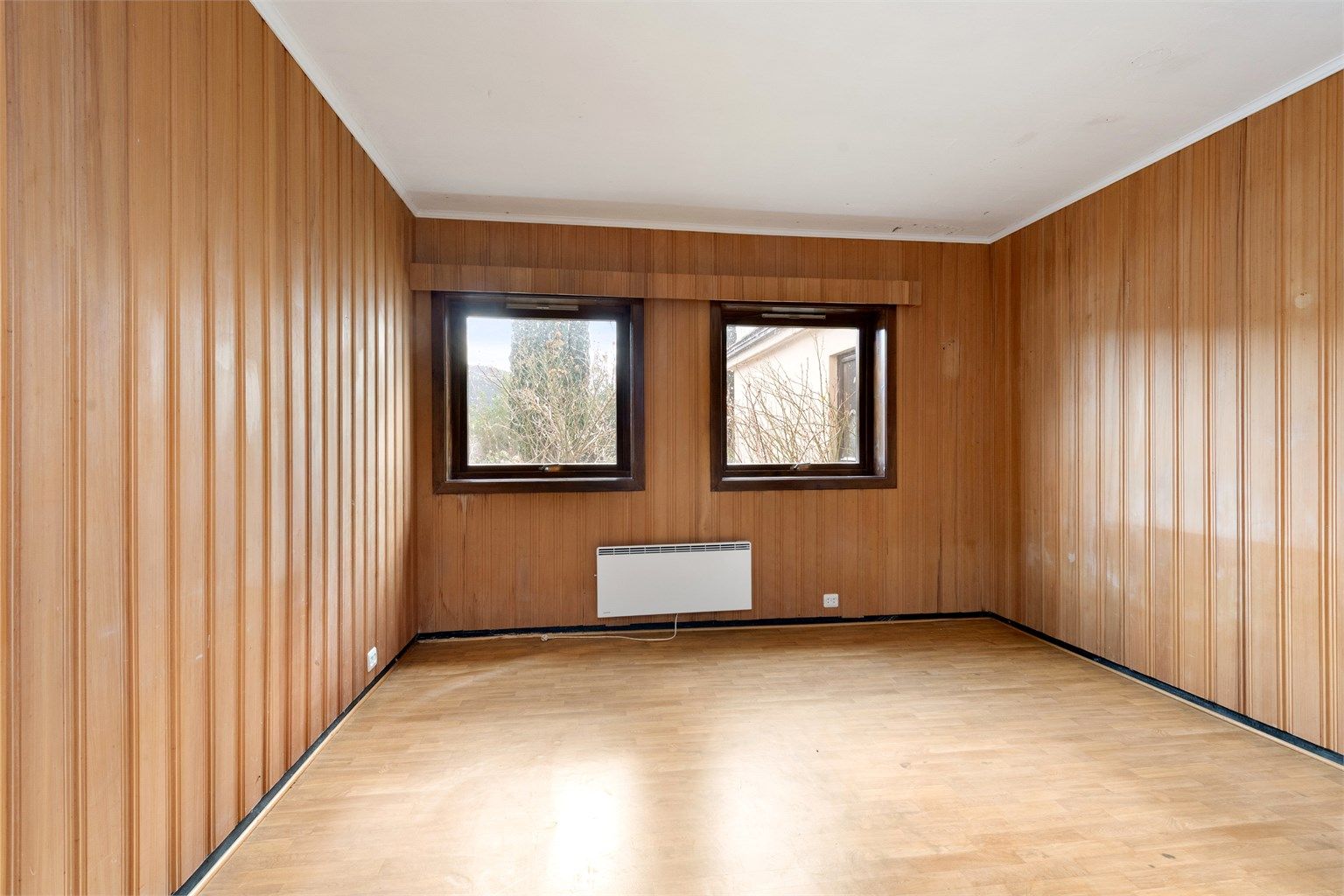 Dette rommet i kjelleren er i dag innredet for soverom, men er ikke godkjent for varig opphold