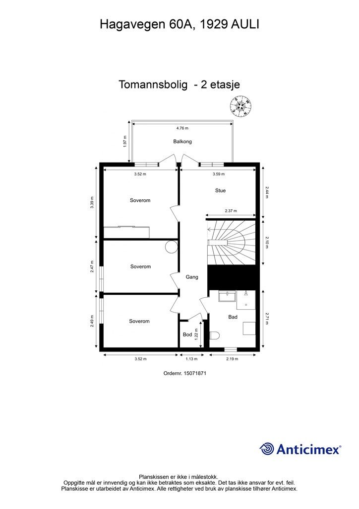 Plantegning 2.etasje. 