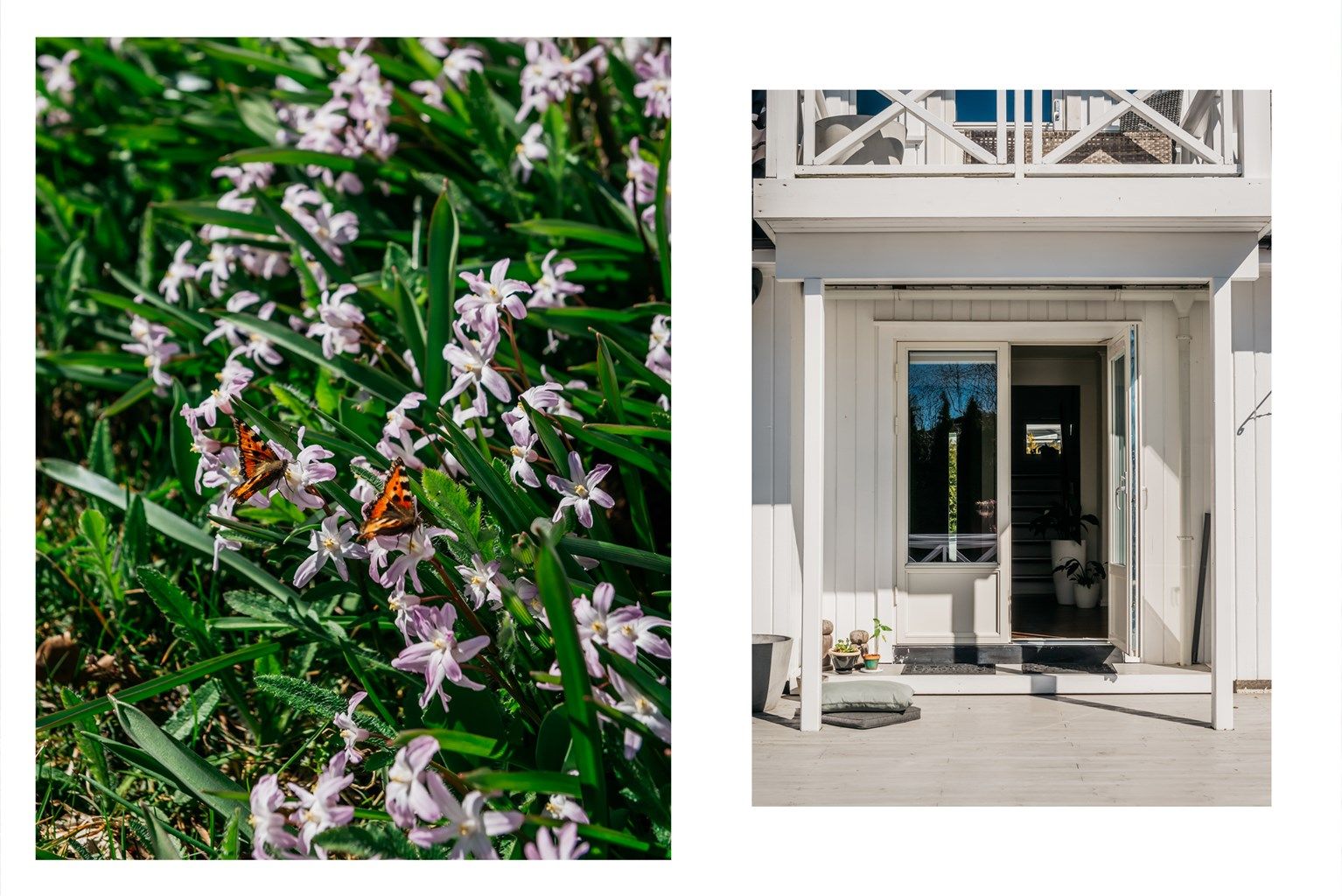 Hagen byr på fine detaljer og vårtegn.