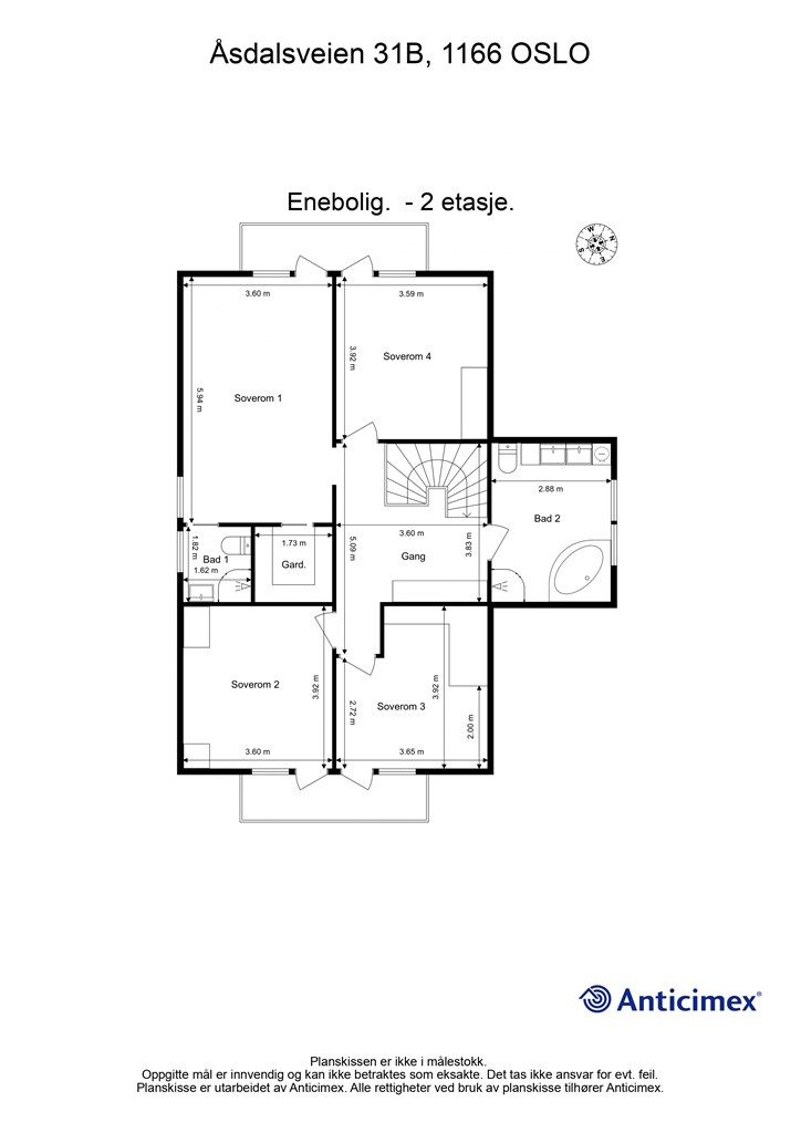 Plantegning 2. etasje. 
