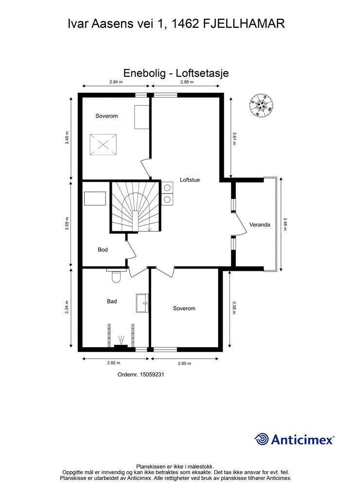 Plantegning - Loftsetasje