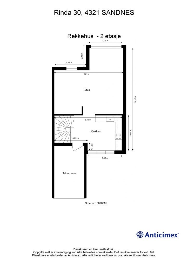 Plantegning 2 etasje.