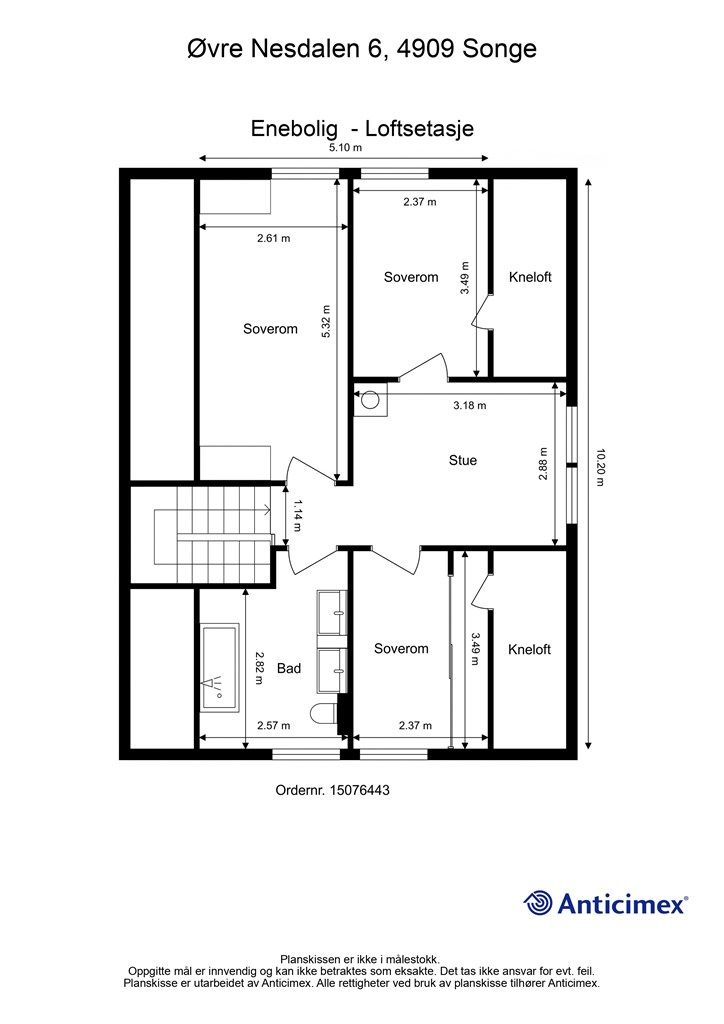 Plantegning loftsetasje