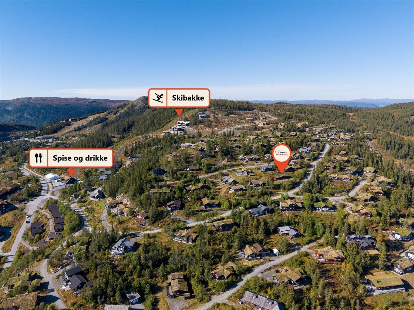 Kort vei til både Gausta Skisenter og serveringstilbudene på Gaustablikk.