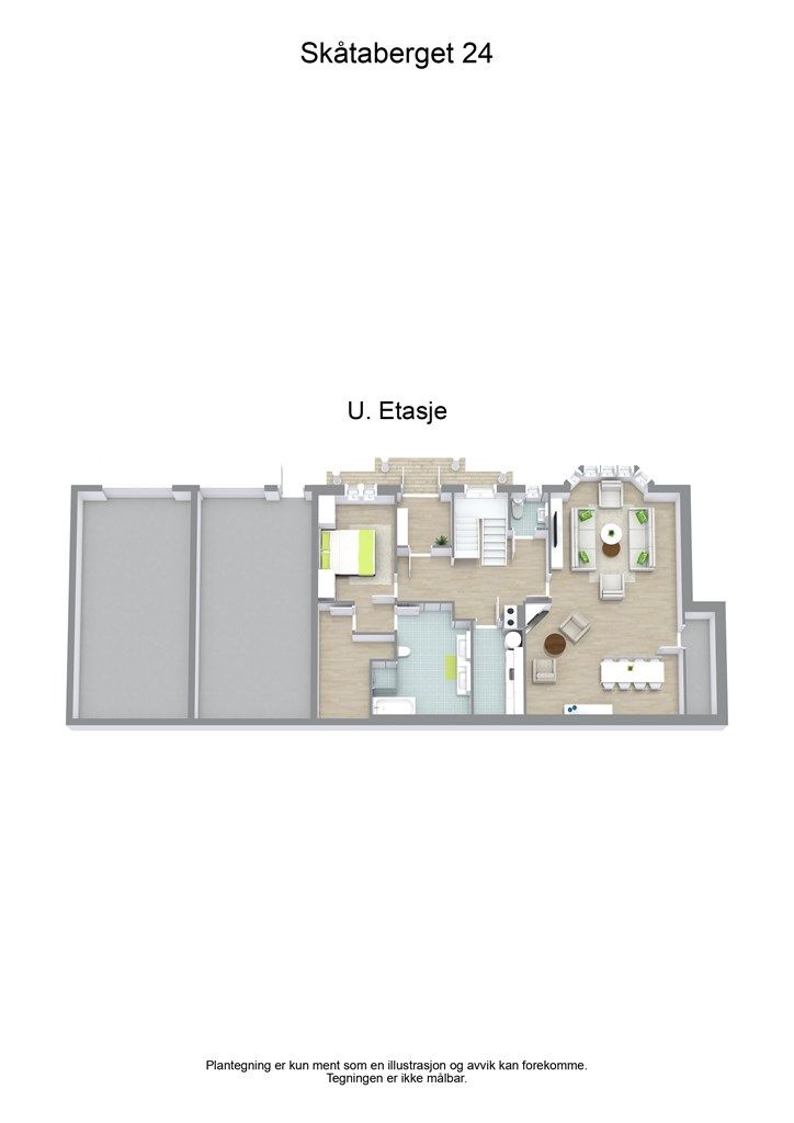 3 D plantegning underetasjen