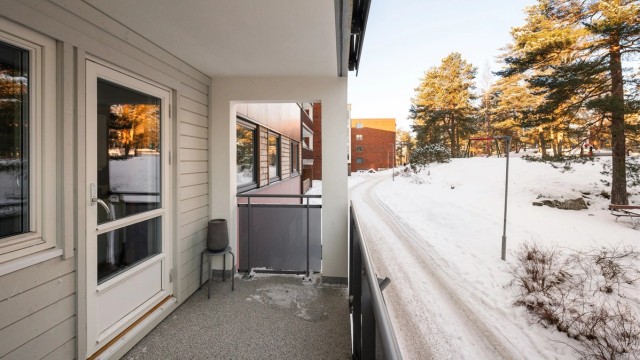 Herfra har du utsyn over de barnevennlige og bilfrie fellesområdene.