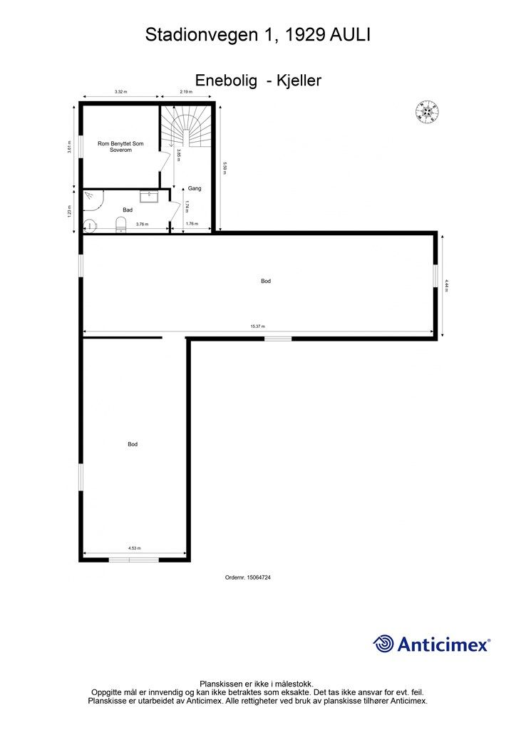 Plantegning kjeller.