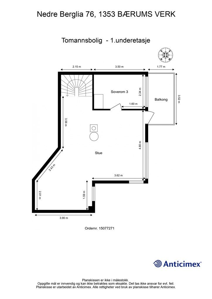 Plantegning Første underetasje