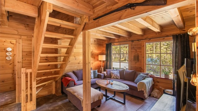 Lun og trivelig plass til salong og tv