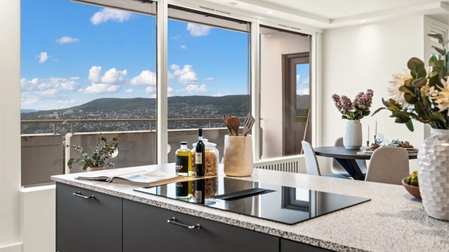 Platetoppen har en nedfelt ventilator, en elegant og effektiv løsning som bevarer den åpne romfølelsen.