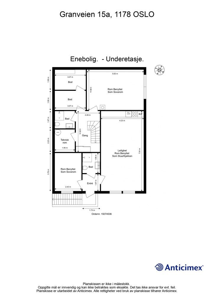 Plantegning - Kjelleretasje