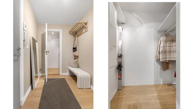 Den innvendige boden er romslig og gir fleksible oppbevaringsløsninger.