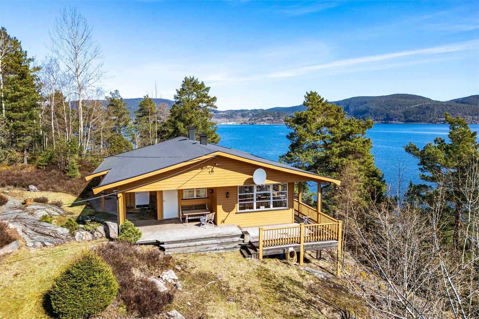 Hytta ble tilbygget i 2002.