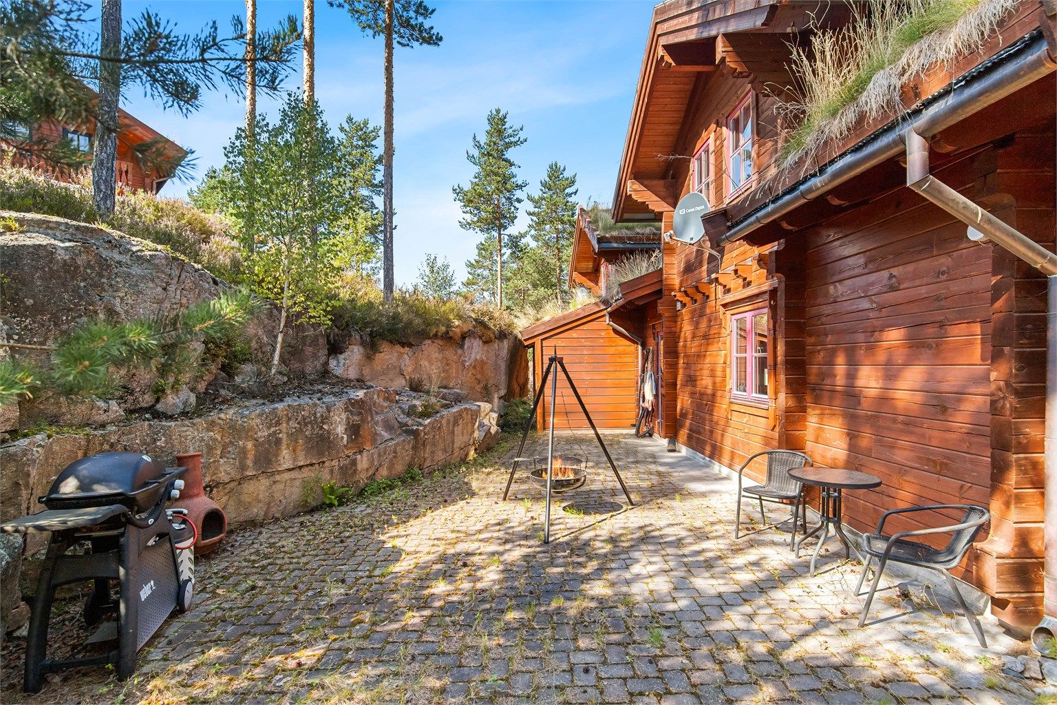 Uteområde hvor man kan sitte rolig og usjenert