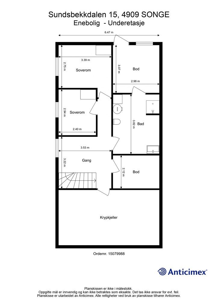 Plantegning underetasje.