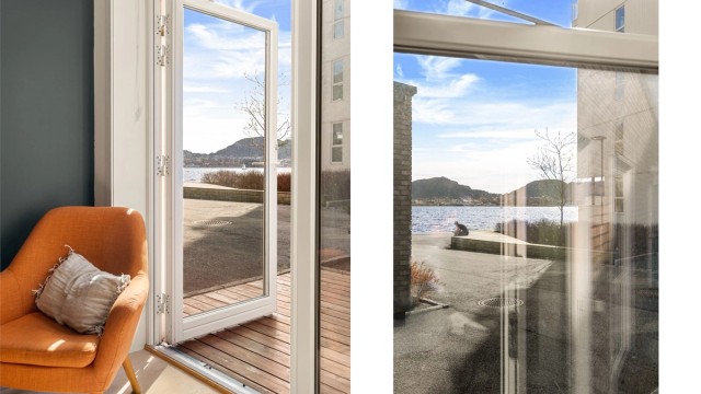 - Flott sjøutsikt fra stuen og markterrassen. Meget kort vei til bademuligheter -