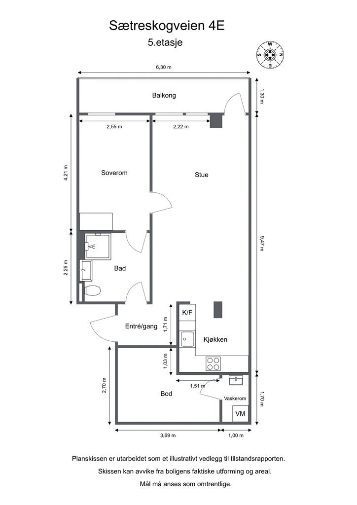 Vi starter med plantegningen slik at du får orientert deg i boligen!