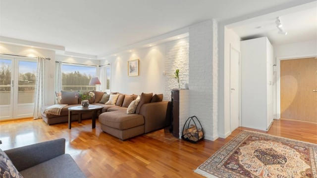 En peisovn i stuen gir både varme og en hyggelig atmosfære på kalde dager.