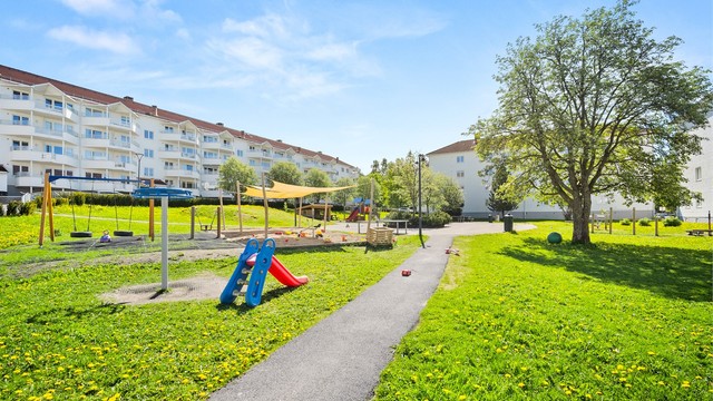 Fellesarealene er opparbeidet med asfalterte internveier, plenarealer, beplantning, lekeområder, sittebenker og sykkelstativer. Det er vedtatt å etablere blomstereng med stedegne arter på deler av borettslagets grøntarealer.