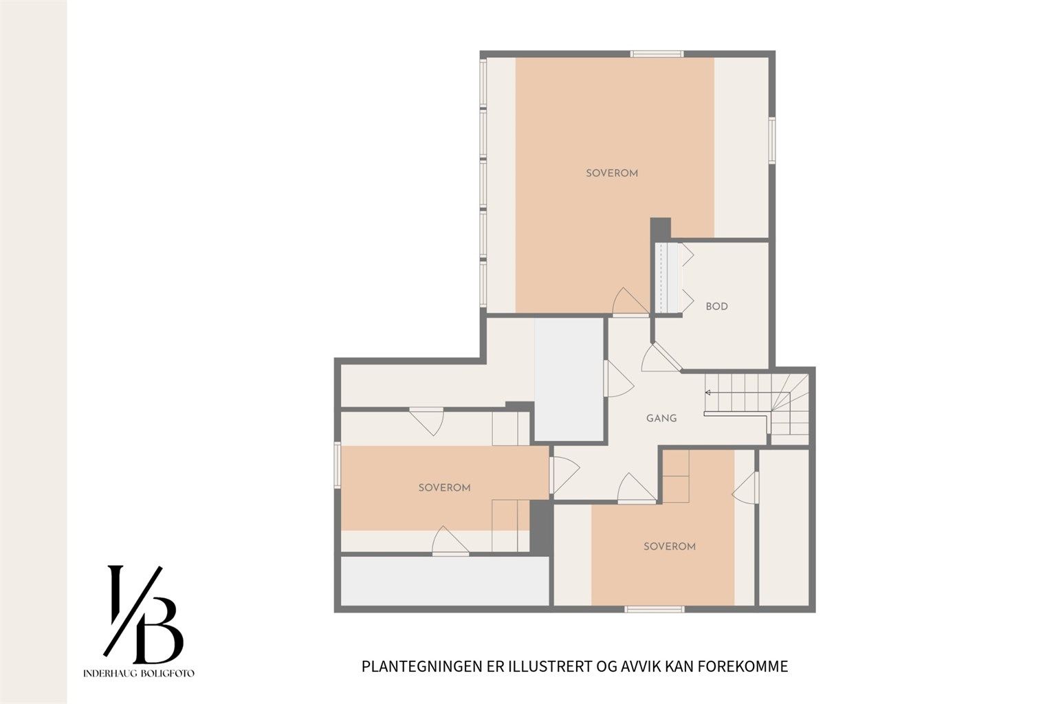 Plantegning loftsetasje.