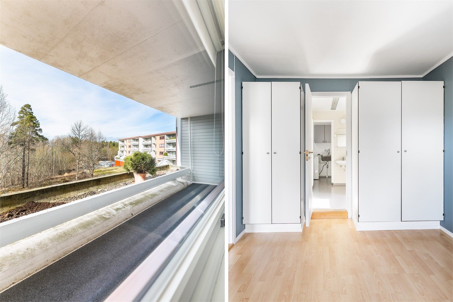 Dør mellom hovedsoverommet og badet er meget praktisk i det daglige.