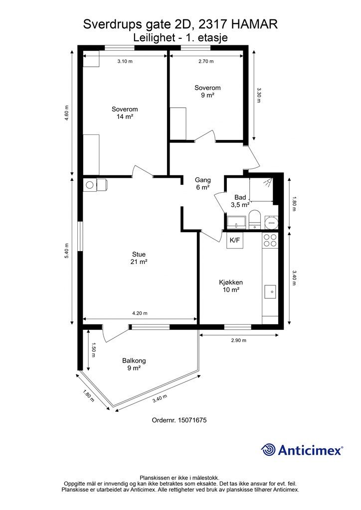 Plantegning - 1. etasje.