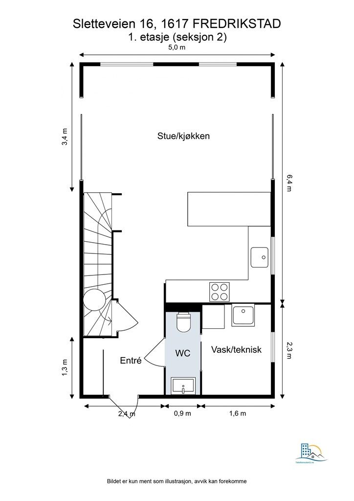 Veiledende skisse av andre etasje.