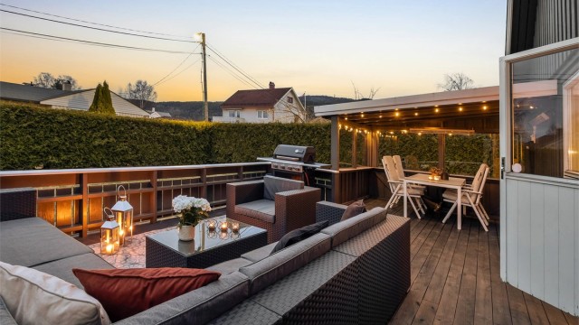 Enebolig med 4 soverom, skjermet uteplass med lite innsyn og romslig gårdsplass.
Foto: Stine Jørgensen Prøitz