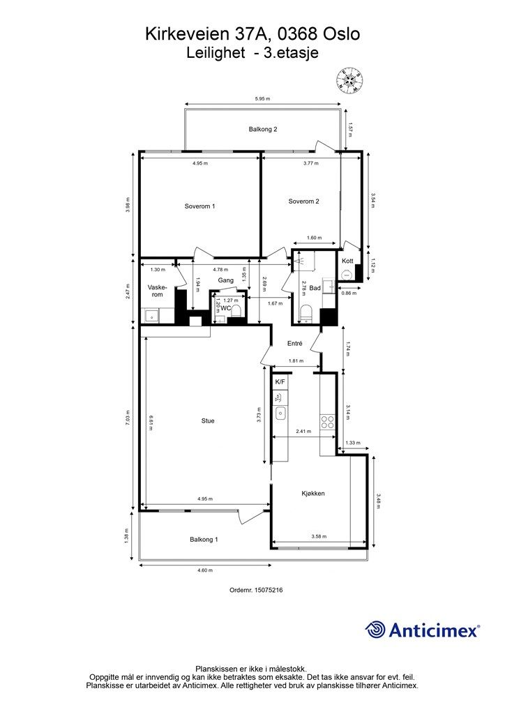 Plantegning, 3. etasje.