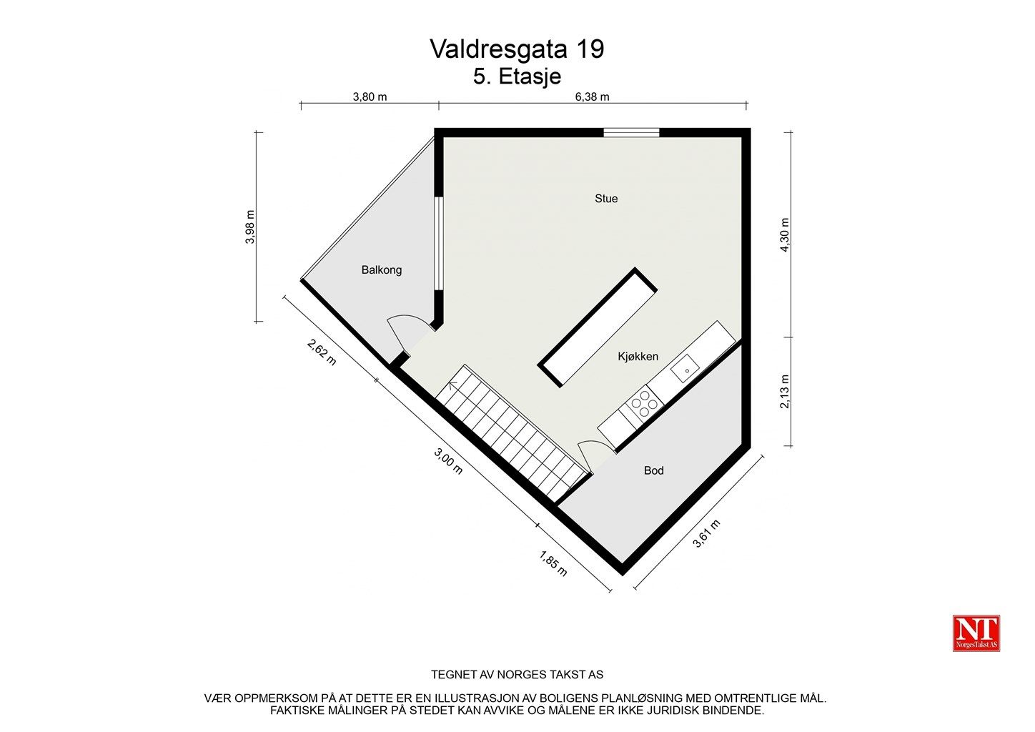 Plantegning av 5. etasje.