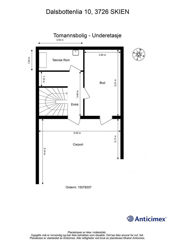 Plantegning underetasje. 