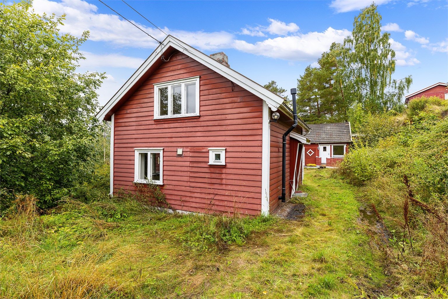 Eiendommen består av hovehus og uthus